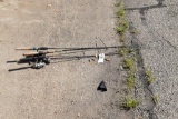 (3) Fishing Poles with Reels, (3) Fishing Poles without Reels