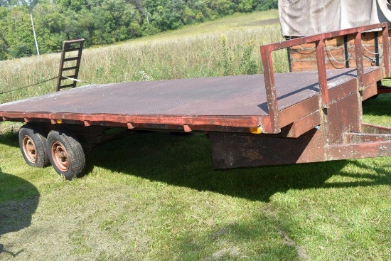 Shop Built 8'x22' Tandem Axle Trailer, 2' Dove Tail, Ramps, Deck Over, 2 5/16" Ball