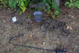(2) Wire Decorative Garden Chair Plant Holders, Wire Decorative Bicycle Plant Holder