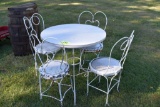 Ice Cream Parlor Style Table and (4) Chairs
