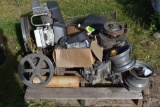 Assortment of Used Lawnmower Parts, Engine Parts: Unknown Condition