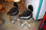 Custom Motorcycle Seat Stools, Roller Bottoms, Spin