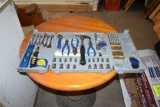 Tool Set in Hard Plastic Case: Wrenches, Hammer, Crimping Tool, Sockets, Level and More