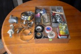 Assorted Electrical Tape, Hose Clamps, Hardware