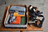 Assorted Ratchet Straps, Screw Driver Kit, Stud Sensor, Black and Decker Cordless Electric Screw