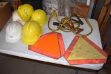 Assorted Hard Hats, Jumper Cables, SMV Signs