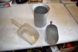 Plastic and Metal Ice Scoops, Water Pitcher