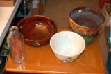 Bridgeman 1 Qt. Jar, Fire-King Ware Tulip Bowl, Ceramic Bowls
