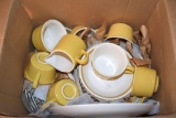 Yellow/White Ceramic Dinnerware Set