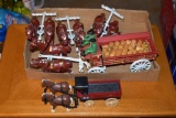 Gary & Barton Horse and Carriage Scale Model, Vintage Cast Iron 8Horse Clydesdale Drawn Wagon