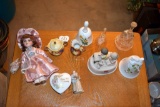 50th Anniversary Celebration Glassware, Ceramic Shelving Ornamental Decorations, Ceramic Doll
