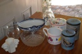 Vase, Stamped Glassware, Coffee Mug