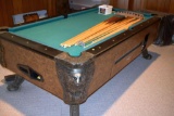 Irving Kaye Co., Inc. Coin Operated Ball Return Pool Table, Usable without Coins, Sells with Pool