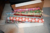 Large Assortment of Gift Wrapping Paper and Gift Bags