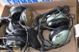 assorted headphones