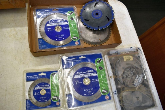Assorted Diamond Turbo Blades: 4.5", 7", 7"; Carbide Tipped 6" Stackable Dado Set: May Not Be