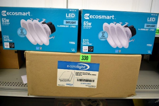 e-conolight Large Wall Pack/Flood 80W LED, (2 Boxes) EcoSmart 65W Light Bulbs