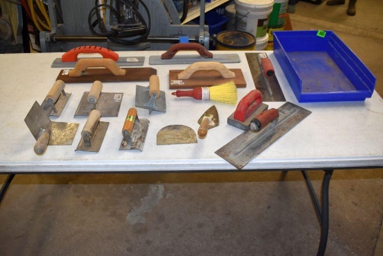 Assorted Trowels, Mag Float, Other Assorted Cement and Drywall Tools