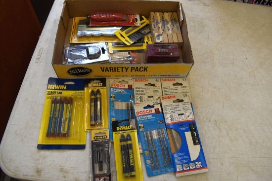 Assorted Blades, Marking Crayons, Nail Punches, Contour Gauge, Line Block