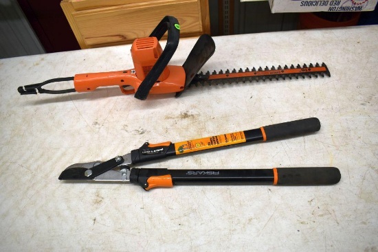 Black and Decker Corded Hedge Trimmer, Fiskars Extendable Pruning Sheers