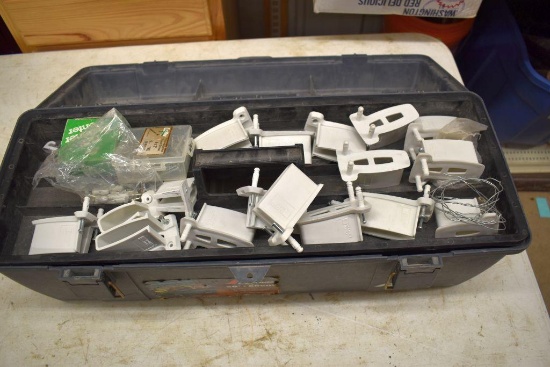 Plastic Tool Box Containing: Closet Maid Shelving Accessories