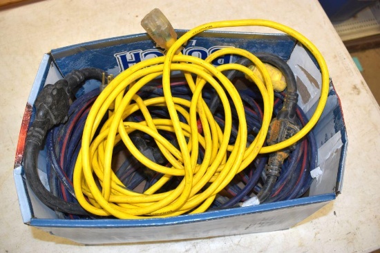 Box Containing Assorted Electrical Cords