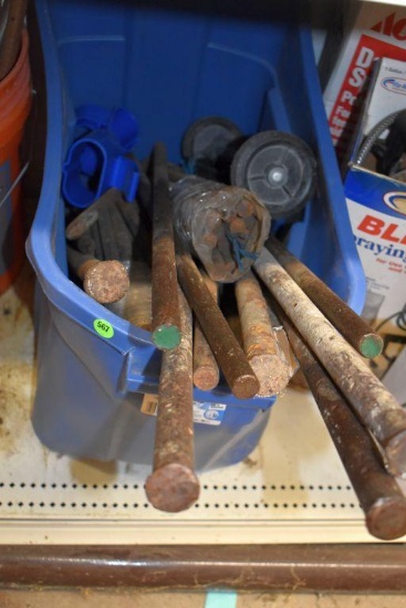 Tote Containing: Cement Form Stakes