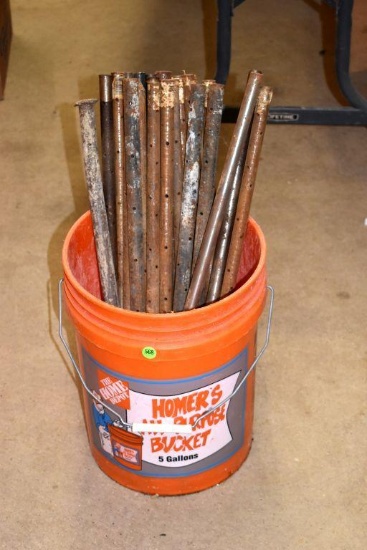 5 Gallon Bucket Containing: Cement Form Stakes