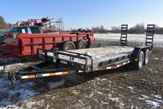 2009 PJ Tandem Axle Trailer, 20', Flip Down Ramps