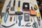 Husky Clamp Work Light, Hammer Stapler, Hammer, Marking Line Twine, Tin Snips, Box Cutter