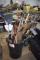Assortment of Handled Tools: Brooms, Push Brooms, Shovels, and More