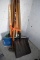 Assortment of Handled Tools: Scoop Shovel, Maul, Snow Shovel, Rake, Shovels, Hoe