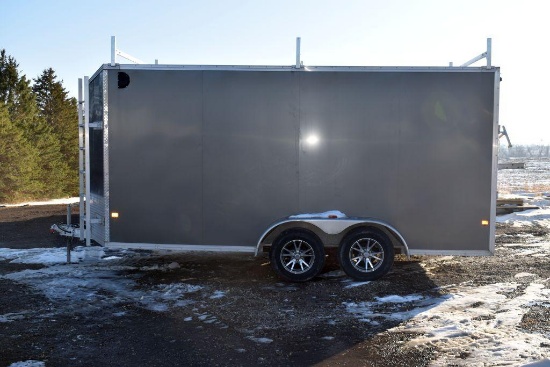 2018 EZ-Hauler Enclosed Cargo Contractor's Trailer, 7' x 18', 82" Door Height, 3500lbs Tandem Axle