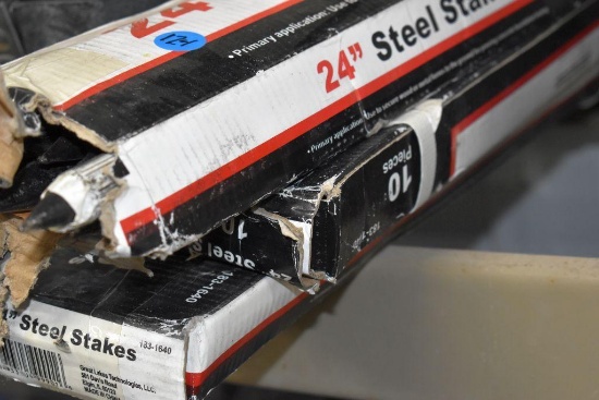 (3 Boxes) 24" Steel Stakes
