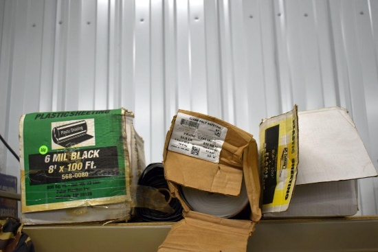 (4 Rolls) Plastic Sheeting: Assorted Sizes; May be Opened