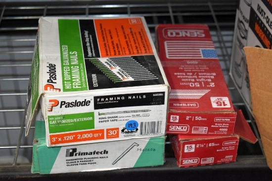 (4 Boxes) Assorted Gun Nails