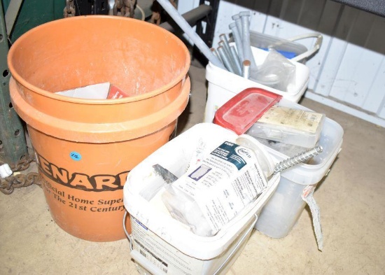 Assortment of Large Bolts, Concrete Anchors, Assorted Hardware