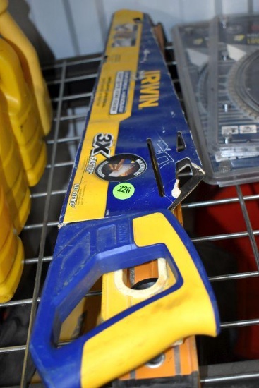 Irwin Hand Saw, (2) Levels