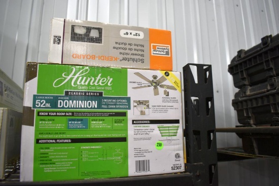 Hunter 52" Ceiling Fan, NIB; Schluter Shower Niche