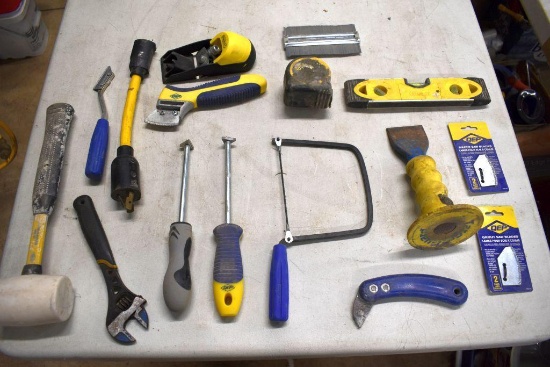 Level, Tape Measure, Grout Saw Blades, Mallet, and More