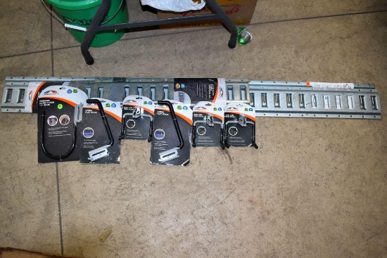 E-Track Horizontal Rails, J Hook, Flat Hooks, Dual Arm Tool Hooks
