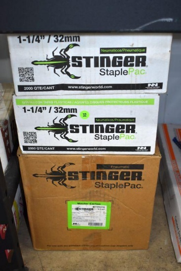 (8 Unopened, 2 Opened) Boxes of Stinger 1 1/4" StaplePacs