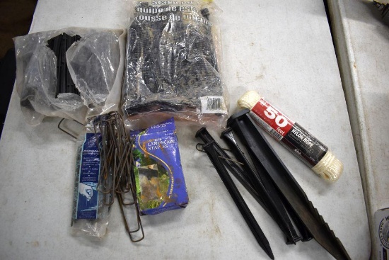 Assortment Stake Kits, Landscaping Staples, Nylon Rope