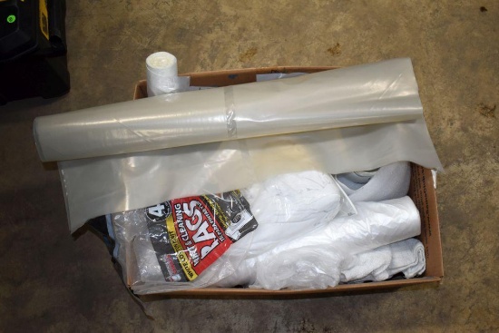 Assortment of Rags, Flashing Tape, Plastic Rolls