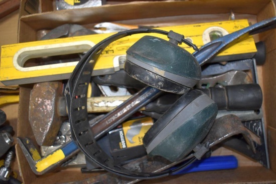 Level, Ear Protection, Channel Locks, Tape Measure, Other Assorted Hand Tools