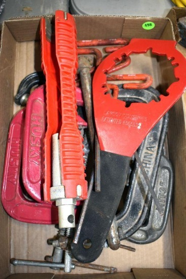 Assortment of C Clamps, Faucet and Sink Installer