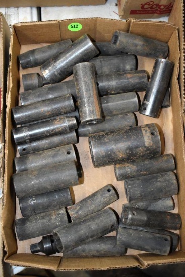 Assortment of Deep Well 1/2" Drive Impact Sockets