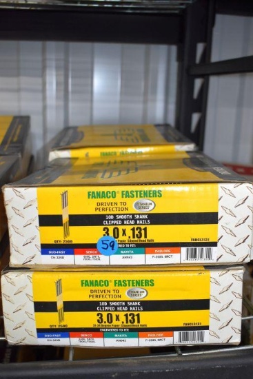 (4 Boxes) Fanaco Fasteners 3"x.131" Gun Nails