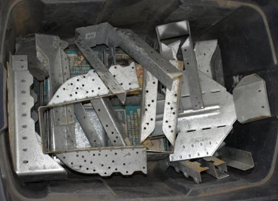 Tote Containing Assorted Simpson Strong Brackets, Post Bases
