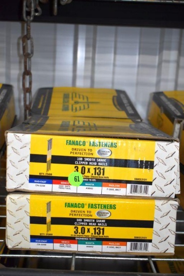 (4 Boxes) Fanaco Fasteners 3"x.131" Gun Nails